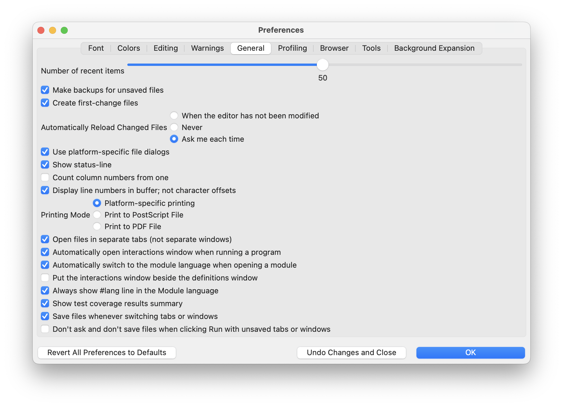 General Settings