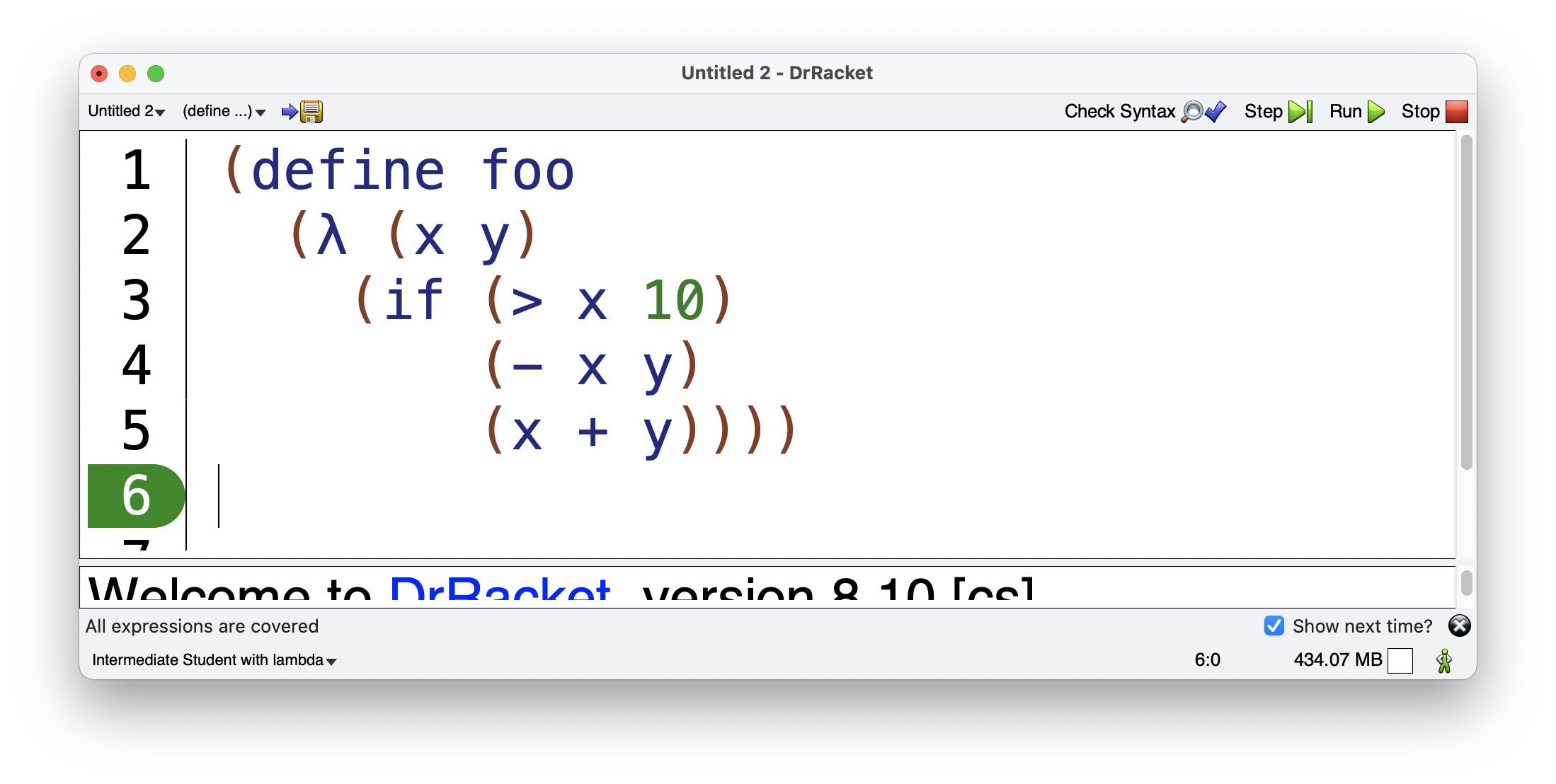 correctly formatted example