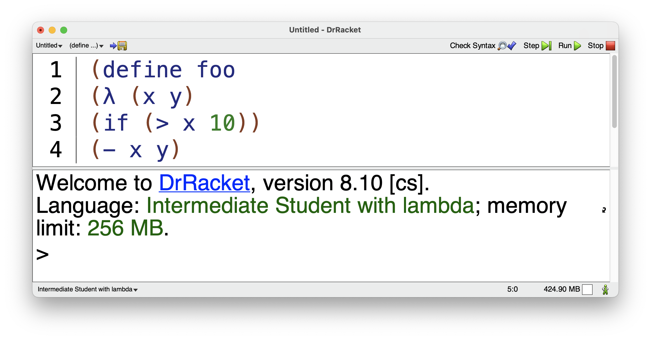 incorrectly formatted example