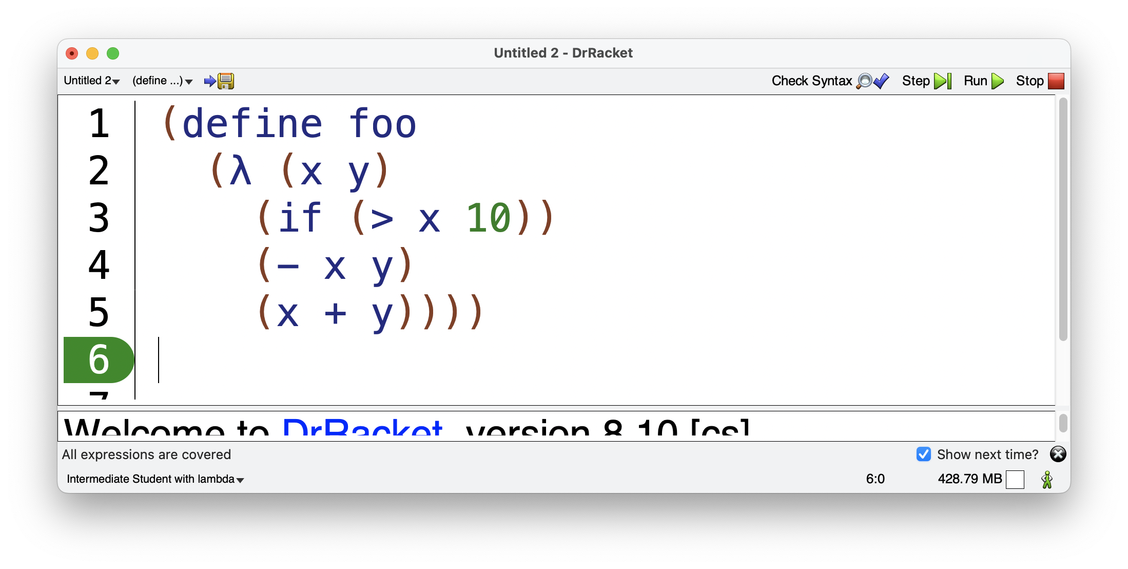 correctly formatted example