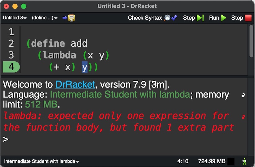 Syntax Error Example 2